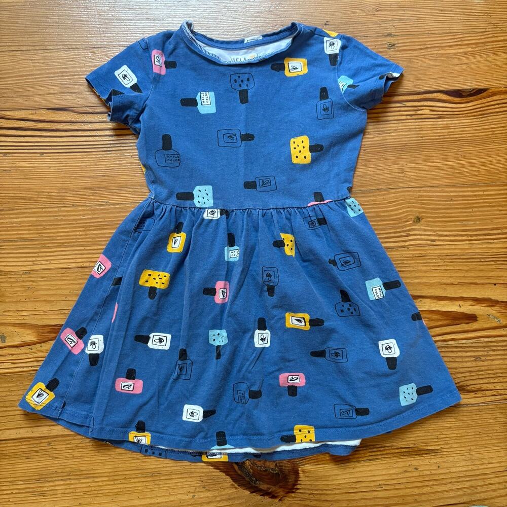 Sela blue nail polish makeup short sleeve‎ girls dress SIZE 6